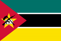 Флаг Мозамбика с изображением автомата Калашникова
