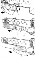 Перезарядка гранатомета M203 (из наставления по эксплуатации)