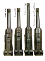 Сравнение длины ствола разных модификаций пистолета Люгера